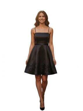 Lucy Paris Floral Fit And Flare Party Dress Black Large